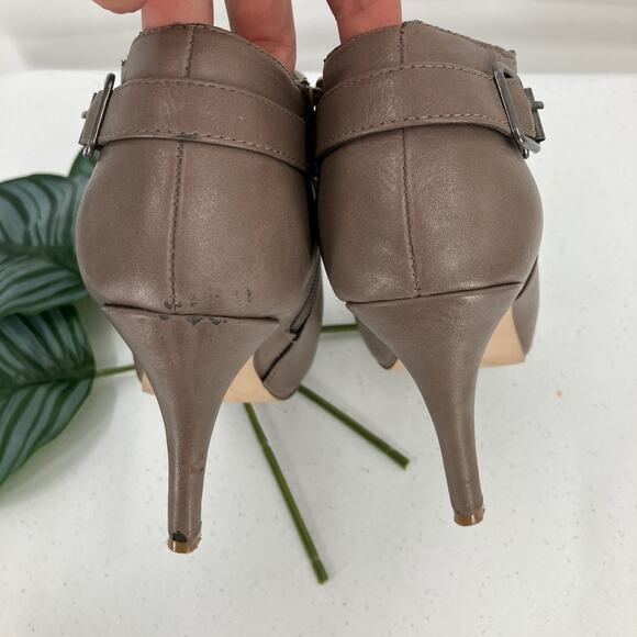 Madden Girl Gray Side Zip Buckle Peep Toe Stiletto Heel Ginny Ankle Bootie Shoes - Picture 8 of 12